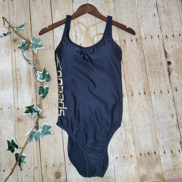 Speedo Other - RARE Speedo 1 Piece Swim Suit Black and Gold NWT